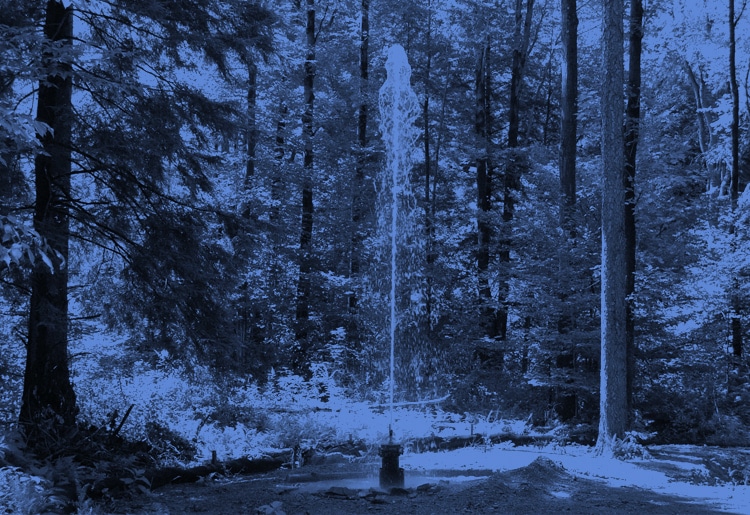 resource development management large water pump pouring water from ground known as groundwater blue block
