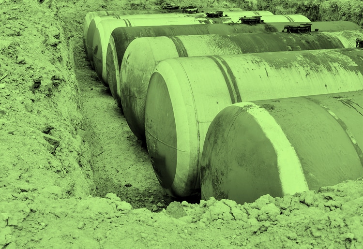 tank management large groundwater storage tanks in ground dug up on site